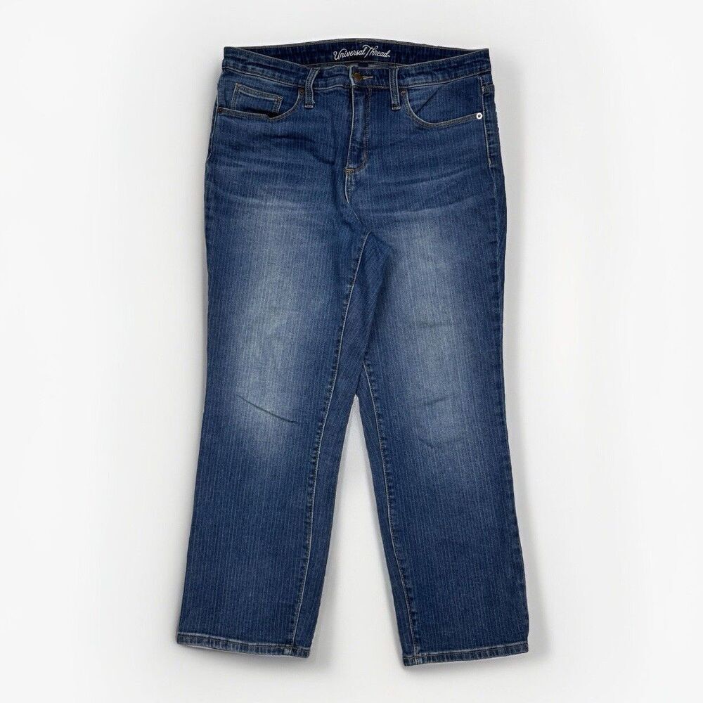 Universal Thread Jeans Womens 12/31 High Rise Straight Crop Measures 34 x 26